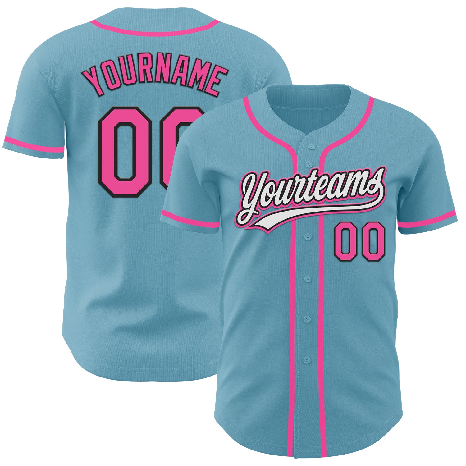Personalized Custom Name and Number Authentic Baseball Jersey - Shadow Blue Pink-Black Team Jersey Personalized Shadow Blue