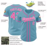 Custom Baseball Jersey with Personalized Name and Number - Shadow Blue Pink-White Authentic Team Jersey Personalized Shadow