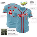 Custom Personalized Baseball Jersey Shadow Blue Red-White with Team Name and Number Authentic Personalized Shadow Blue Red-White