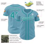 Custom Name and Number Shadow Blue Teal-White Authentic Baseball Jersey - Personalized Team Apparel Personalized Shadow Blue