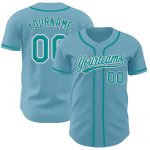 Custom Name and Number Shadow Blue Teal-White Authentic Baseball Jersey - Personalized Team Apparel Personalized Shadow Blue