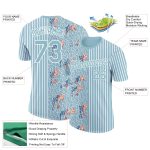 Custom Name Number Shadow Blue White 3D Fish Pattern Performance T-Shirt - Personalized Animal Team Apparel Personalized