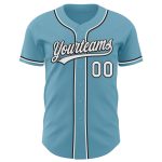 Custom Authentic Baseball Jersey - Personalized Shadow Blue White-Black with Team Name & Number Personalized Shadow Blue