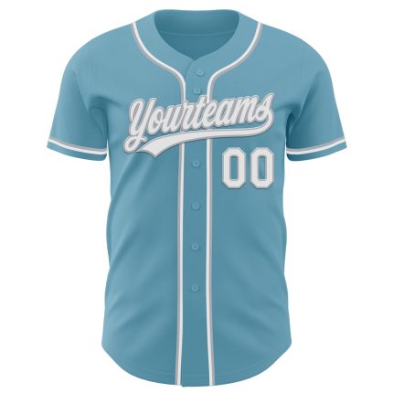 Custom Name and Number Baseball Jersey - Personalized Shadow Blue White-Gray Authentic Design Personalized Shadow Blue White-Gray