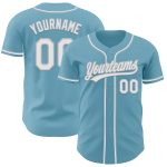 Custom Name and Number Baseball Jersey - Personalized Shadow Blue White-Gray Authentic Design Personalized Shadow Blue White-Gray