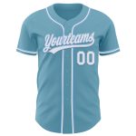Custom Personalized Baseball Jersey - Shadow Blue & Light Blue - Authentic Team Name & Number Personalized Shadow Blue White-Light