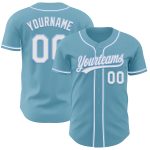 Custom Personalized Baseball Jersey - Shadow Blue & Light Blue - Authentic Team Name & Number Personalized Shadow Blue White-Light