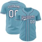 Custom Name and Number Personalized Shadow Blue White-Navy Baseball Jersey - Authentic Team Gear Personalized Shadow Blue