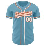 Custom Shadow Blue White-Orange Baseball Jersey with Personalized Name and Number - Authentic Team Apparel Personalized Shadow