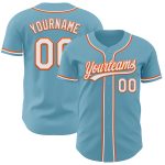 Custom Shadow Blue White-Orange Baseball Jersey with Personalized Name and Number - Authentic Team Apparel Personalized Shadow