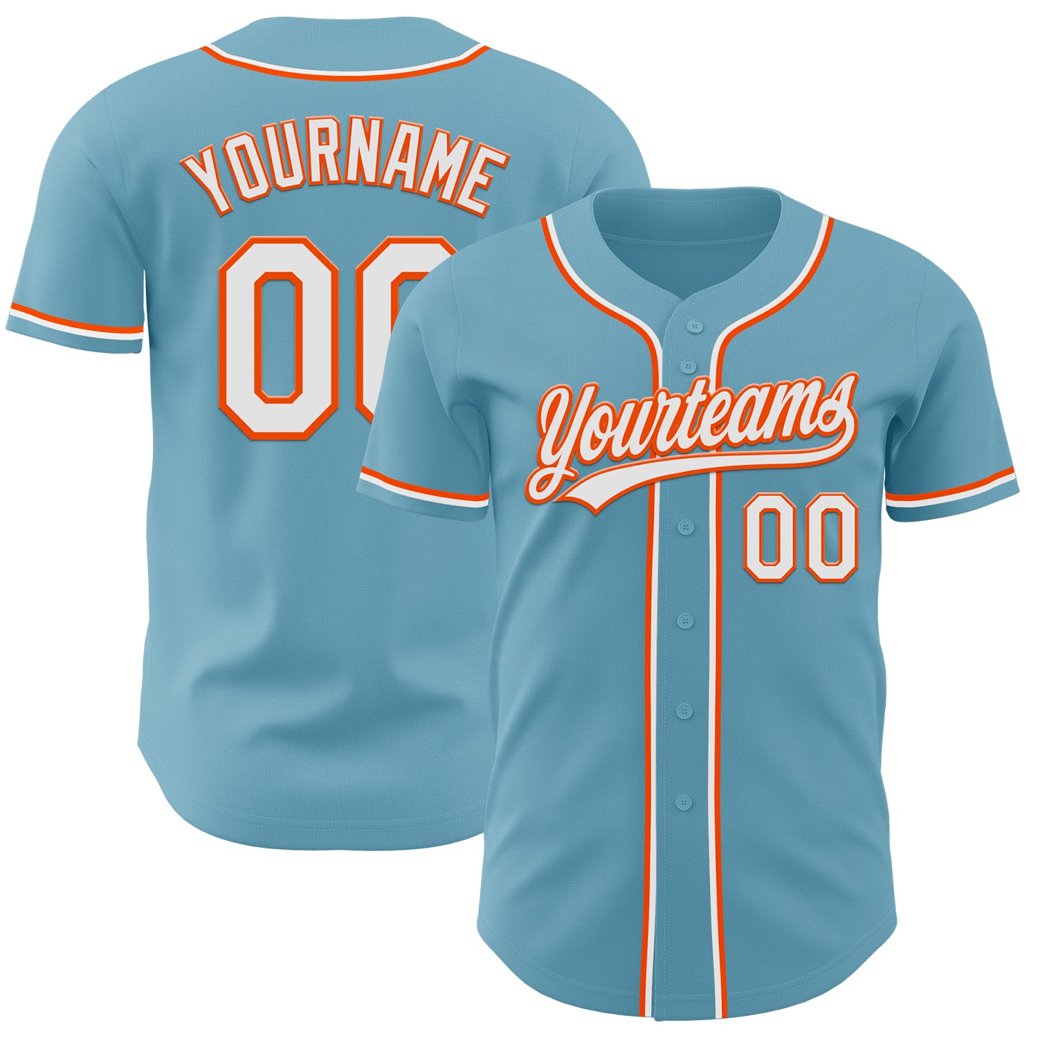 Custom Shadow Blue White-Orange Baseball Jersey with Personalized Name and Number - Authentic Team Apparel Personalized Shadow