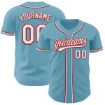 Custom Name and Number Personalized Shadow Blue White-Red Baseball Jersey - Authentic Team Apparel Personalized Shadow Blue