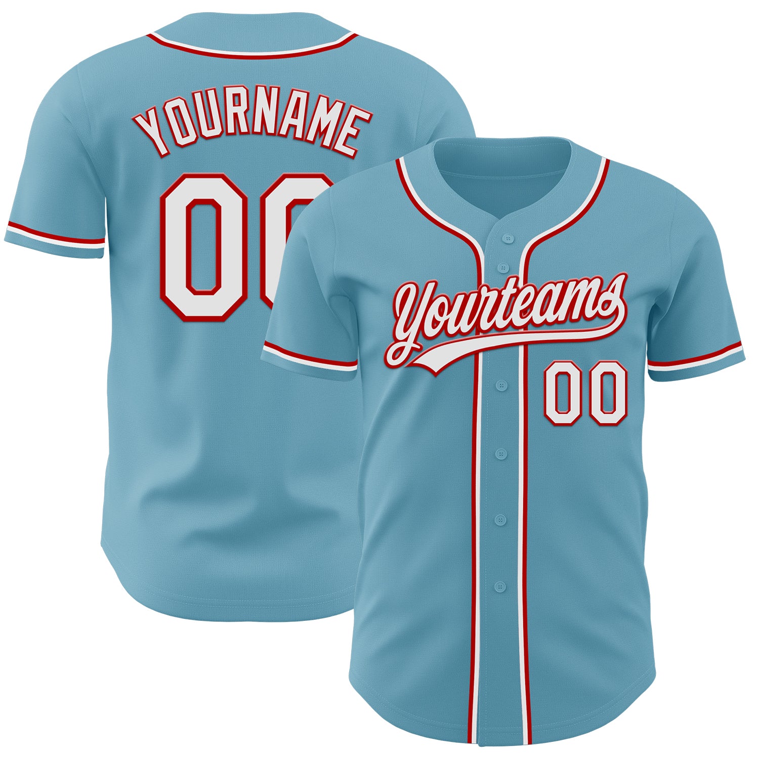Custom Name and Number Personalized Shadow Blue White-Red Baseball Jersey - Authentic Team Apparel Personalized Shadow Blue