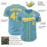 Custom Name and Number Authentic Baseball Jersey in Shadow Blue Yellow-White - Personalized Team Apparel Personalized Shadow