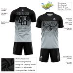 Custom Name Number Personalized Soccer Jersey Silver Black Sublimation Team Uniform Personalized Silver Black Sublimation