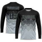 Custom Name Number Personalized Soccer Jersey Silver Black Sublimation Team Uniform Personalized Silver Black Sublimation