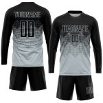 Custom Name Number Personalized Soccer Jersey Silver Black Sublimation Team Uniform Personalized Silver Black Sublimation