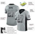 Custom Name & Number Personalized Black-White Silver Drift Fashion Football Jersey - Team Apparel Personalized Silver Black-White