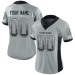 Custom Name & Number Personalized Black-White Silver Drift Fashion Football Jersey - Team Apparel Personalized Silver Black-White