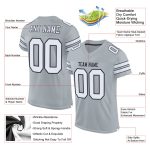 Custom Name and Number Authentic Football Jersey - Personalized Silver Black Mesh Team Jersey Personalized Silver White-Black