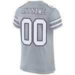 Custom Name and Number Authentic Football Jersey - Personalized Silver Black Mesh Team Jersey Personalized Silver White-Black