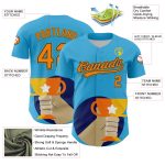 Personalized US Navy Blue and Yellow Bay Orange 3D Pattern Champion Baseball Jersey Custom Name and Number Personalized Sky