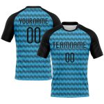 Custom Sky Blue Geometric Sublimation Volleyball Jersey with Name and Number - Personalized Team Uniform Personalized Sky