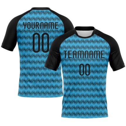 Custom Sky Blue Geometric Sublimation Volleyball Jersey with Name and Number - Personalized Team Uniform Personalized Sky