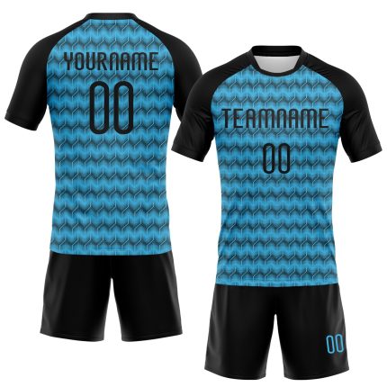 Custom Sky Blue Geometric Sublimation Volleyball Jersey with Name and Number - Personalized Team Uniform Personalized Sky