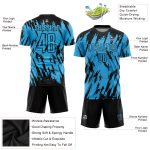 Personalized Sky Blue Sublimation Soccer Jersey Uniform for Teams & Players Personalized Sky Blue Black Sublimation Soccer