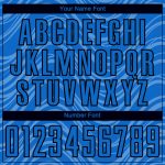 Personalized Soccer Jersey Custom Name Number Sky Blue Black Wavy Lines Sublimation Team Uniform Personalized Sky Blue Black