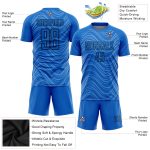Personalized Soccer Jersey Custom Name Number Sky Blue Black Wavy Lines Sublimation Team Uniform Personalized Sky Blue Black