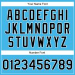 Custom Name and Number Authentic Baseball Jersey - Personalized Sky Blue Black and White Design Personalized Sky Blue Black-White