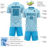 Custom Snake Skin Soccer Jersey with Personalized Name and Number in Sky Blue Black-White Design Personalized Sky Blue Black-White