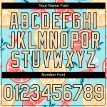 Custom Name and Number Summer T-Shirt, 3D Pattern Design, Sky Blue City Cream-Black, Fruit and Flower Performance Apparel