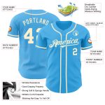 Custom Sky Blue Cream Baseball Jersey with Personalized Name and Number - Authentic Team Jersey Personalized Sky Blue Cream