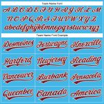 Custom Sky Blue Baseball Jersey with Crimson-Cream Design - Personalized Team Name & Number Authentic Jersey Personalized