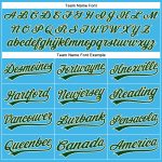 Custom Name and Number Baseball Jersey - Personalized Sky Blue Green-Cream Authentic Team Gear Personalized Sky Blue Green-Cream