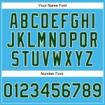 Custom Name and Number Baseball Jersey - Personalized Sky Blue Green-Cream Authentic Team Gear Personalized Sky Blue Green-Cream
