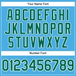Custom Team Performance T-Shirt with Personalized Name & Number - Sky Blue & Kelly Green-White Personalized Sky Blue Kelly