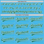 Custom Personalized Performance Golf Polo Shirt - Sky Blue Kelly Green White with Name and Number Personalized Sky Blue Kelly