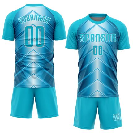 Custom Sky Blue Lakes Soccer Jersey with Name and Number - Personalized Blue-White Team Uniform Personalized Sky Blue Lakes