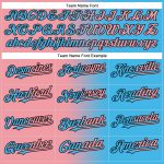 Custom Name Number Unisex Softball Jersey - Personalized Sky Blue Pink Black Gradient Two-Button Fashion, Medium Size Personalized