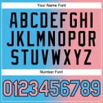 Custom Name Number Unisex Softball Jersey - Personalized Sky Blue Pink Black Gradient Two-Button Fashion, Medium Size Personalized