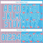 Custom Team Name and Number Flamingo 3D Pattern Performance T-Shirt - Personalized Medium Sky Blue Pink-White Design Personalized