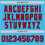 Custom Unisex Softball Jersey with Personalized Name and Number, Sky Blue Navy Pinstripe, Two-Button Design Personalized