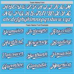 Custom Name and Number Softball Jersey Unisex Two-Button Navy Pinstripe Sky Blue Personalized Sky Blue Navy Pinstripe White
