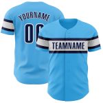 Personalized Sky Blue and Navy Authentic Baseball Jersey for Men and Women Personalized Sky Blue Navy-White Authentic Baseball