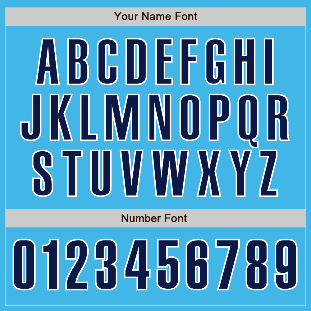 Personalized Sky Blue Navy-White Authentic Baseball Jersey Personalized Sky Blue and Navy Authentic Baseball Jersey for Men and Women Personalized Sky Blue Navy-White Authentic Baseball - Image 5