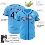 Custom Name and Number Authentic Baseball Jersey - Personalized Sky Blue Navy-White Team Apparel Personalized Sky Blue Navy-White